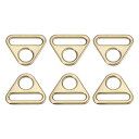 uxcell 三角バックル調整 調整三角形 バー付き 回転クリップ Dディーリングバックル 25mm ブロンズ 6個