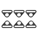 uxcell 三角バックル調整 調整三角形 バー付き 回転クリップ Dディーリングバックル 32mm マットブラック 6個