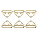 uxcell 三角形バックル 三角アジャスター 三角形バックルアジャスター 棒状回転クリップ付 Dリング付 32mm ブロンズ 6個入り