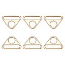 uxcell 三角形バックル 三角アジャスター 三角形バックルアジャスター 棒状回転クリップ付 Dリング付 38mm ゴールドトーン 6個入り