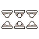 uxcell 三角形バックル 三角アジャスター 三角形バックルアジャスター 棒状回転クリップ付 Dリング付 38mm ダークグレー 6個入り