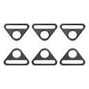 uxcell 三角形バックル 三角アジャスター 三角形バックルアジャスター 棒状回転クリップ付 Dリング付 38mm マットブラック 6個入り