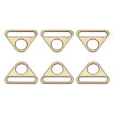 uxcell 三角形バックル 三角アジャスター 三角形バックルアジャスター 棒状回転クリップ付 Dリング付 38mm ブロンズ 6個入り
