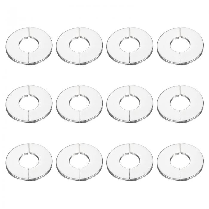 uxcell 壁用スプリットフランジ 壁面フランジ ラウンドエスカッチョンプレート 201ステンレス鋼 27mm直径パイプ用 12個入り