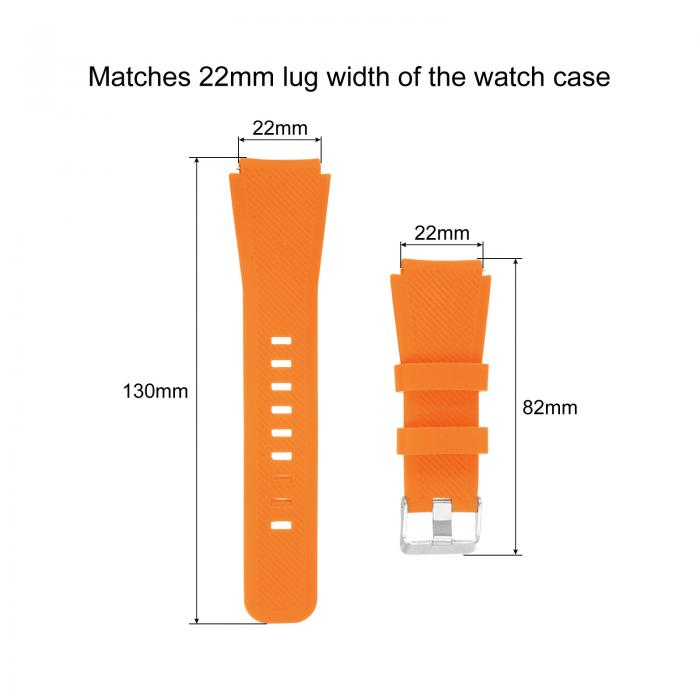 uxcell ラバーウォッチバンド 22 mm幅 ユニークなデザイン 交換用シリコン時計ストラップ Gear S2 S3 S4およびGT/g t2スマートウォッチ用 オレンジ