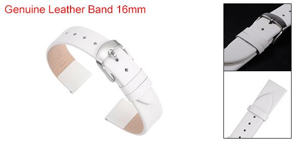 uxcell 本革バンド 16 mm幅 スムーズフラット レザーウォッチストラップ 男性用 女性用 ホワイト