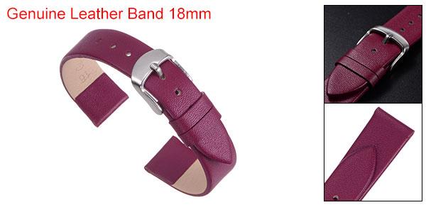 uxcell 本革バンド 18 mm幅 スムーズフラット レザーウォッチストラップ 男性用 女性用 パープル