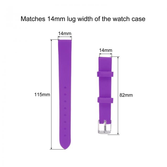 uxcell ソフトラバー時計バンド 14 mm幅 クイックリリース 交換用シリコン時計ストラップ パープル 3