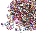 uxcell 砕いたガラス片 不規則 メタリックチャンキーグリッターガラス クラフト DIY ジュエリー 花瓶 フィラー エポキシ樹脂 装飾用 20g 2-4 mm カラフル