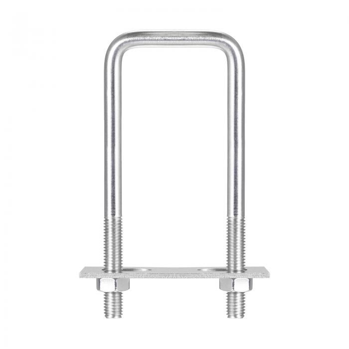 uxcell スクエアUボルト 304ステンレス鋼 52 mm内幅 150 mm長さ M10 Uクランプボルト ナットとプレート付き ボートトレーラー用 2セット