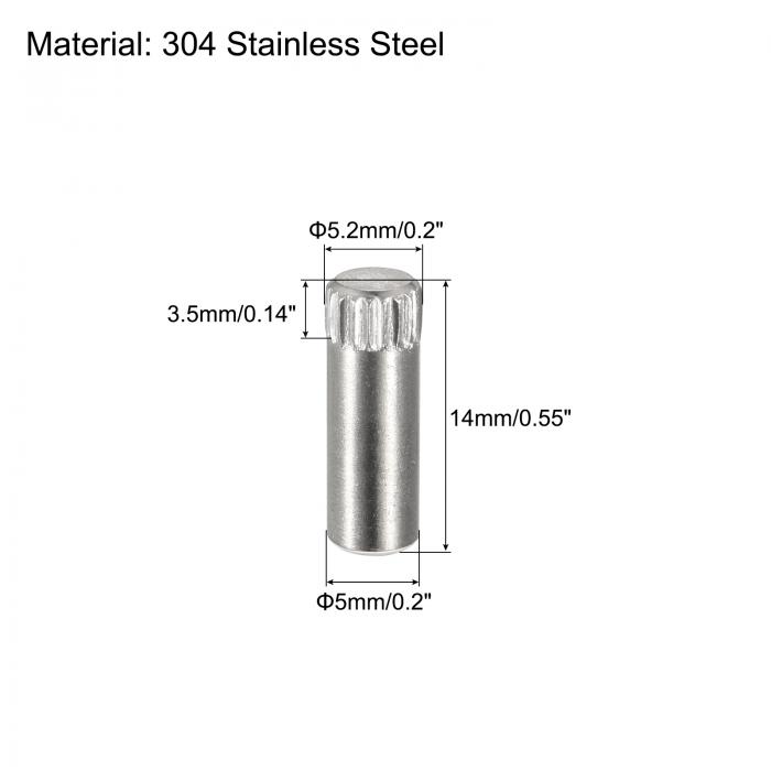 uxcell ダウエルピン 5x14mm 304ステンレ