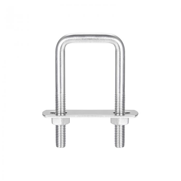 uxcell 角Uボルト 304ステンレス鋼 Uクランプボルト ナットとプレート付き ボートトレーラー用 M8 37 mm内幅 85 mm長さ 3セット