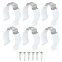uxcell Uクリップホルダーブラケット T10 LED電球取り付け用 ブラケットサポート ステンレス鋼 蛍光管ホルダー ネジ付き 6個(3)