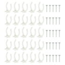 uxcell Uクリップホルダーブラケット T8 LED電球取り付け用 ブラケットサポート プラスチック 蛍光管ホルダー ネジ付き ホワイト 25個