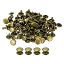 uxcell 100セット レザーリベット 12x8mm ダブルキャップリベット 革クラフト修理DIY財布ベルトバッグ靴用 ブロンズ色