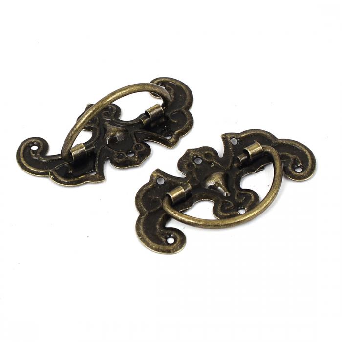 uxcell プルハンドルノブ 木箱ハンドル ヴィンテージスタイル バット形 43×23ミリ 2個入 ...