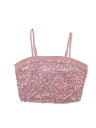 Allegra K クロップキャミトップ キャミソール ベルベット グリッター スパンコール クラブ ハロウィン衣装 レディース ピンク S(4)