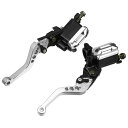 X AUTOHAUX オートバイデュアル油圧ハンドルバーブレーキ ユニバーサル マスターシリンダークラッチレバー 22 mm Harleyに対応Hondaに対応...
