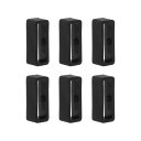 uxcell 時計ストラップループ ファスナーリング ラバー製ホルダー シリコーン製 時計バンド用 ブラック 幅16 mm 6個入