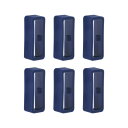 uxcell 時計ストラップループ ファスナーリング ラバー製ホルダー シリコーン製 時計バンド用 ネービーブルー 幅18 mm 6個入