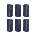 uxcell 時計ストラップループ ファスナーリング ラバー製ホルダー シリコーン製 時計バンド用 ブルー 幅18 mm 6個入