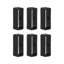 uxcell 時計ストラップループ ファスナーリング ラバー製ホルダー シリコーン製 時計バンド用 ブラック 幅22 mm 6個入