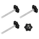 uxcell クランプ スクリュー ノブ 4個 M6 x 60mm 六角形 スター ノブ プラスチック グリッ プ 手締め スクリュー ハンドル 傘ベース 機械...
