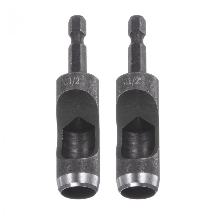 uxcell レザー中空パンチ六角シャンク ドリル用 13 mm径穴あけパンチ 厚さ生地レザー工作業用 2個