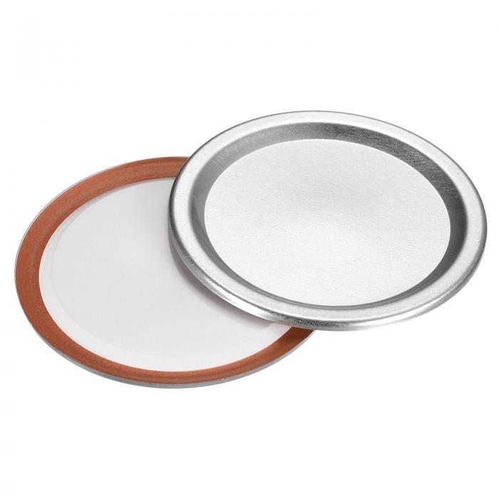 uxcell 缶詰の蓋 ブリキ製分割型 メイソンジャー蓋 広口 漏れ防止 収納カバー適合 シルバー 50個