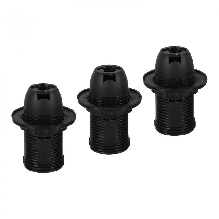 uxcell ライトソケット 250V E14 おねじ40 mm LED電球ランプホルダー レトロペンダントライト用 ブラック 56x28 mm 3個