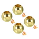 uxcell プルコードエンド コード 金属ビーズ ランプジッパー 丸玉プルエンド ブラインドライト用プルスイッチ ゴールドトーン 4個(3)