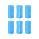 uxcell 時計ストラップループ ファスナーリング ラバー製ホルダー シリコーン製 時計バンド用 ライトブルー 幅18 mm 6個入