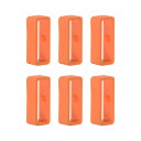 uxcell 時計ストラップループ ファスナーリング ラバー製ホルダー シリコーン製 時計バンド用 オレンジ 幅18 mm 6個入