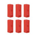 uxcell 時計ストラップループ ファスナーリング ラバー製ホルダー シリコーン製 時計バンド用 レッド 幅20 mm 6個入