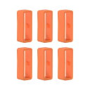 uxcell 時計ストラップループ ファスナーリング ラバー製ホルダー シリコーン製 時計バンド用 オレンジ 幅20 mm 6個入