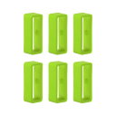 uxcell 時計ストラップループ ファスナーリング ラバー製ホルダー シリコーン製 時計バンド用 グリーン 幅22 mm 6個入