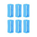 uxcell 時計ストラップループ ファスナーリング ラバー製ホルダー シリコーン製 時計バンド用 ライトブルー 幅22 mm 6個入