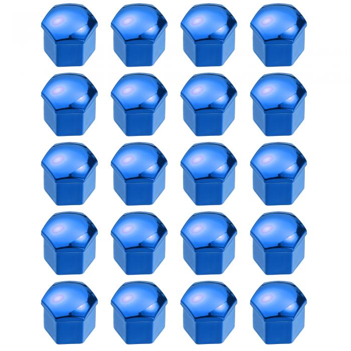 X AUTOHAUX ホイールラグナットキャップカバー 19mm ホイールボルトキャップカバー ユニバーサル ホイールハブネジカバー クリップ付き 20個 青