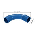 uxcell PVC水道管 エルボ継手 16 mm内径 80 mm長さ チューブコネクター ジョイントカップリングアダプター ブルー 10個 3