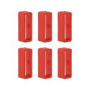 uxcell 時計ストラップループ ファスナーリング ラバー製ホルダー シリコーン製 時計バンド用 レッド 幅18 mm 6個入