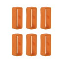 uxcell 時計ストラップループ ファスナーリング ラバー製ホルダー シリコーン製 時計バンド用 オレンジレッド 幅18 mm 6個入