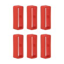 uxcell 時計ストラップループ ファスナーリング ラバー製ホルダー シリコーン製 時計バンド用 レッド 幅24 mm 6個入