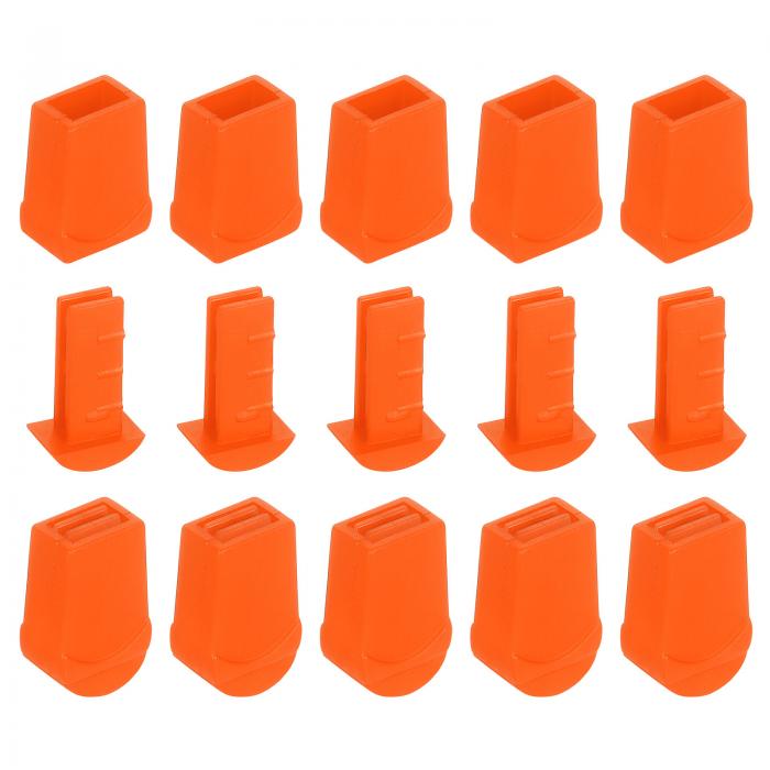 uxcell 25個入り プラスチックフラットベルエンドストッパー 衣類バックパックドローストリング用リッドトグルキャップエンドストッパーロープファスナー オレ...