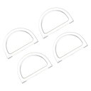 uxcell 財布ハンドル D状ハンドル アクセサリー 代替品 財布DIY用 ビーチバッグ用 ストローバッグ用 クリア 長さ120 mm 4個入