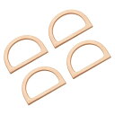 uxcell 財布ハンドル D状ハンドル アクセサリー 代替品 財布DIY用 ビーチバッグ用 ストローバッグ用 ベージュ 長さ120 mm 4個入