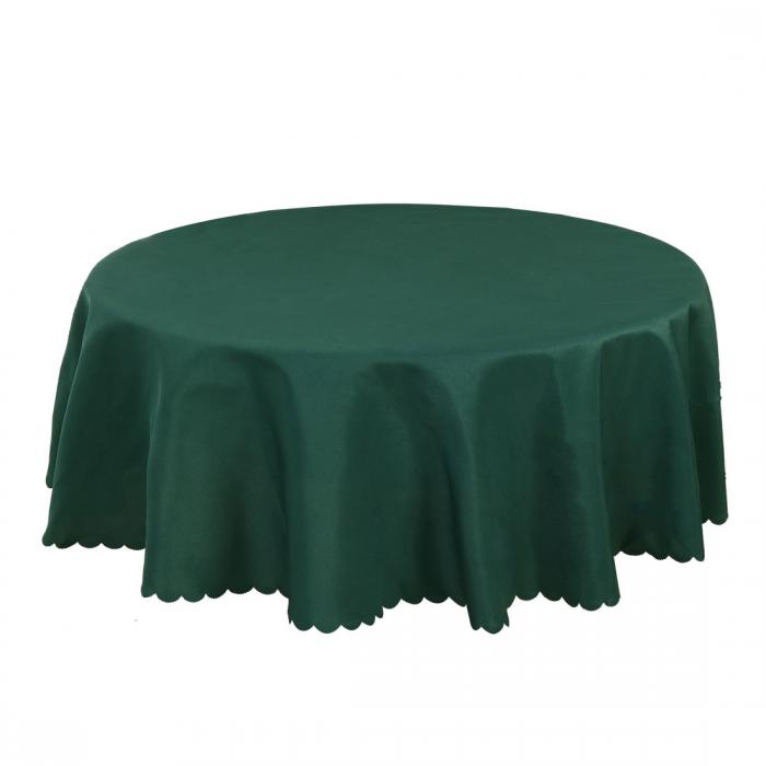 uxcell 洗えるシームレス 耐汚染性 ポリエステル 丸テーブルクロス 結婚式レストランパーティーの装飾 濃い緑色 1.6m