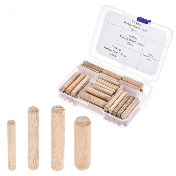 uxcell 木製ダボ ノックピン ウッドカラー ウッドスタッドプッシュピン ロッドガジェットウッド ...