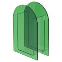 PATIKIL 5x2x7" アクリル製花瓶 アーチ型アクリル製フラワーベース 透明な幾何学的なプラスチック製装飾用花瓶 テーブルセンターピース ホームデコレーション 緑