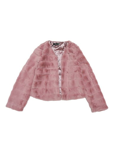 Allegra K クロップドジャケット コート カラーレス フェイクファー ふわふわ 冬 暖かい レディース ダスティピンク L Allegra K クロップドジャケット コート カラーレス フェイクファー ふわふわ 冬 暖かい レディース ダスティピンク L