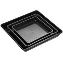 uxcell プラントポット受け皿 6 7 9 インチ プラスチック スクエア フラワー ドリップ トレイ 屋内 屋外用 黒 6in1 セット